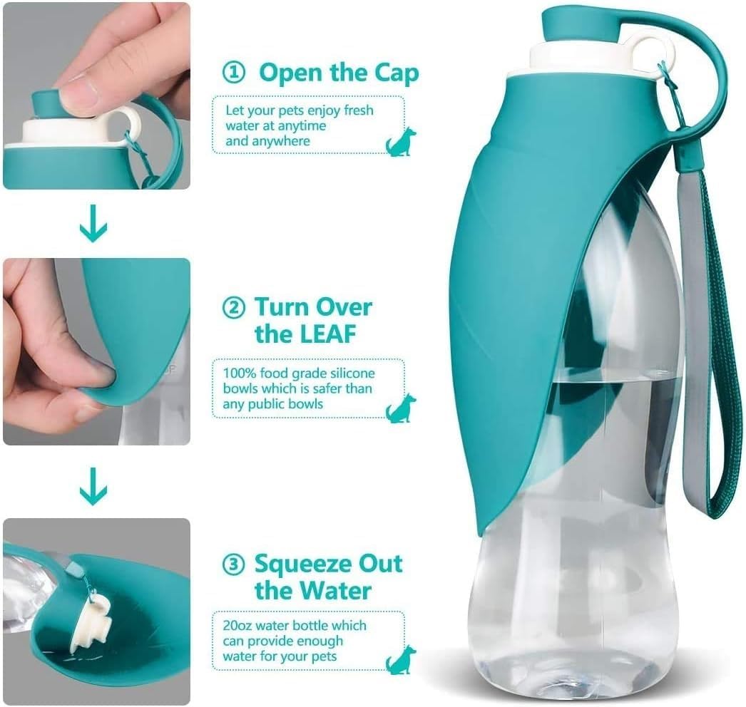 Dog Bowl Dog Water Bottle for Walking Pet Water Dispenser Feeder Container Portable with，Dispenser with Patented Leak-Proof Design for Dog Walking, Hiking and Traveling BPA-Free Materials