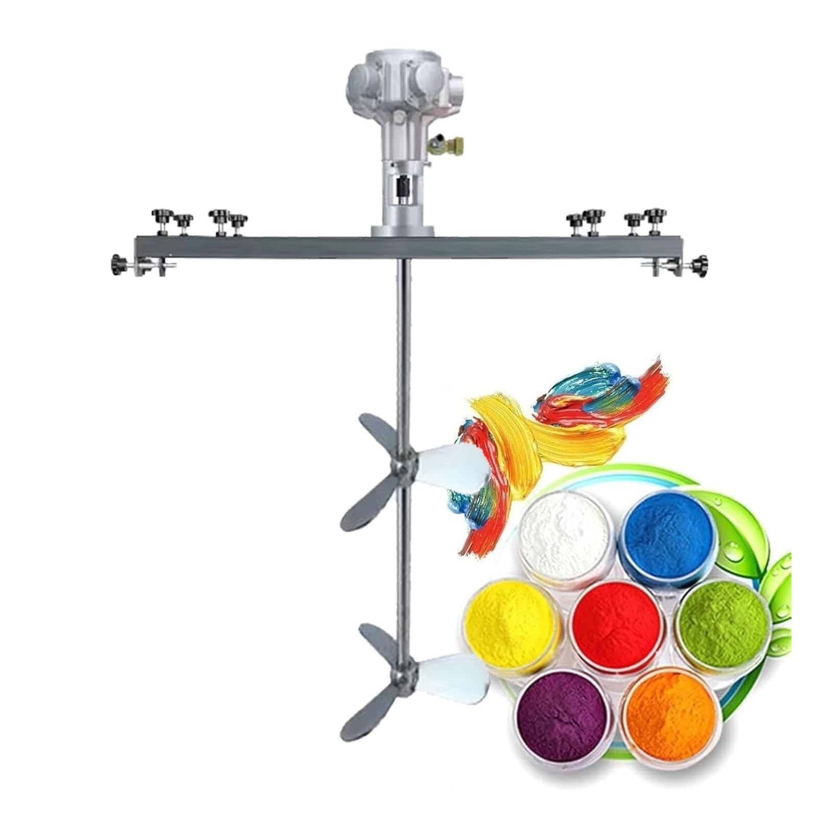 Mezclador neumático de Pintura con agitador de Aire, Mezclador neumático de Pintura, máquina mezcladora de Pintura de 3/4 HP con Soporte y hélice Plegable para Motor.