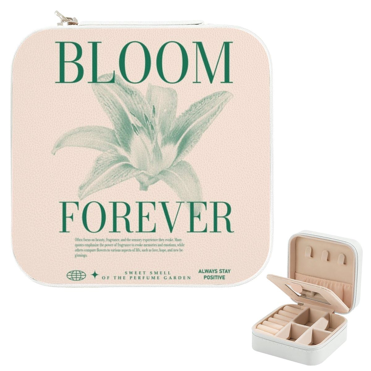 Bloom Forever Tropical Floral Jewelry Boxes Leather Ring Holder Necklace Trip Accessories For Traveling Travel Jewelry Box With