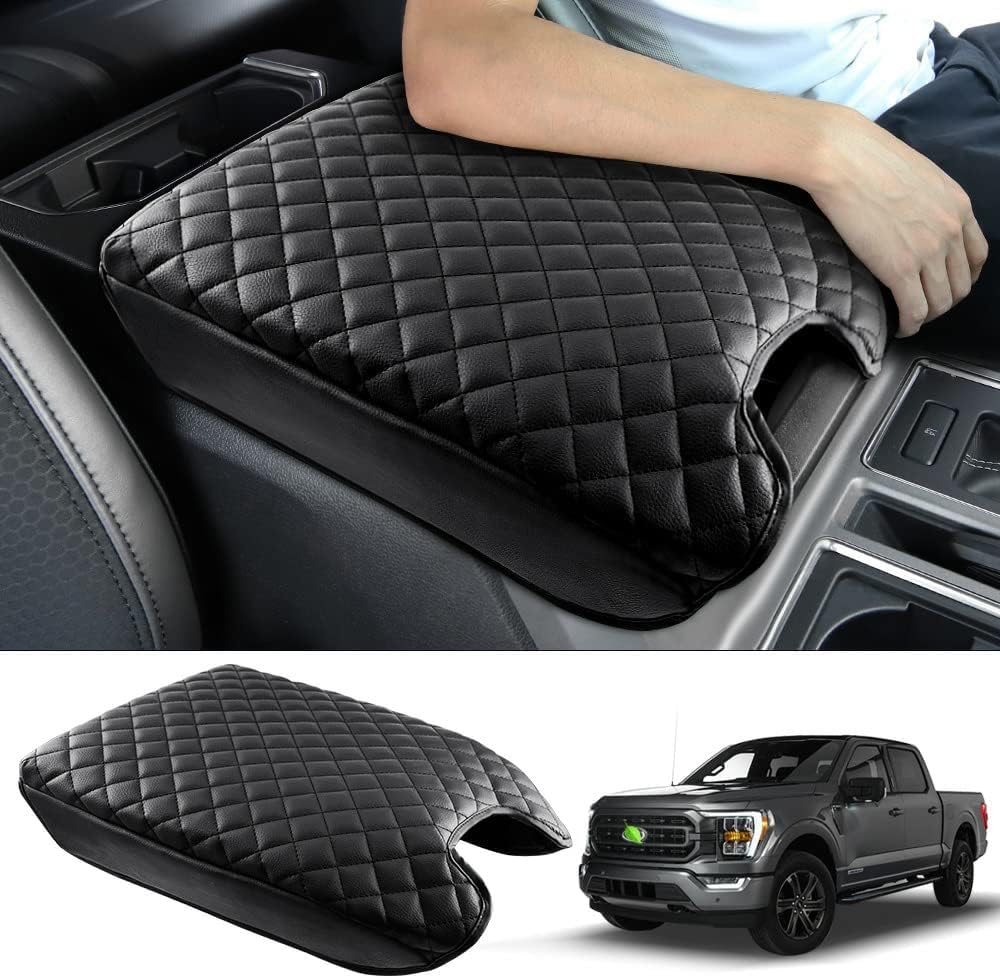 Autorder Center Console Cover for 2015-2020 Ford F150 /2017-2022 F250 F350 F450 /2018-2024 Expedition Accessories Armrest Cover Anti-Scratch Middle Console Pad Armrest Protector(Bucket Seat ONLY)
