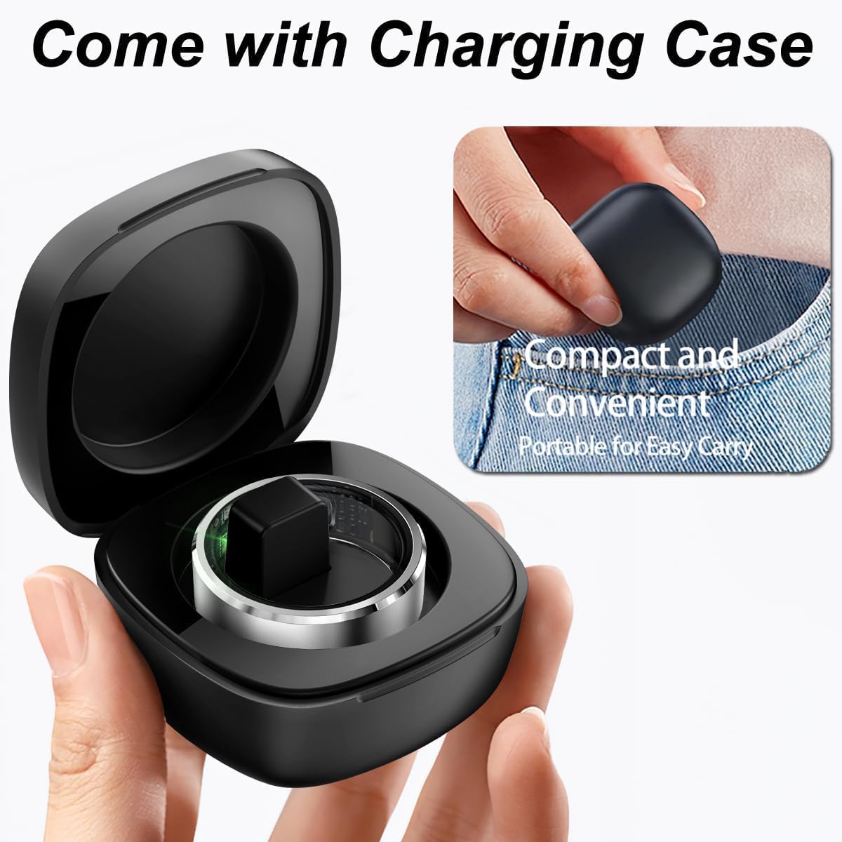 Smart Ring Fitness Tracker Cardiofrequenzimetro Sleep Tracker Controllo TikTok Anelli Fitness Pressione Sanguigna Ossigeno nel sangue Pedometro Contapassi Salute Smart Ring per donne e uomini con