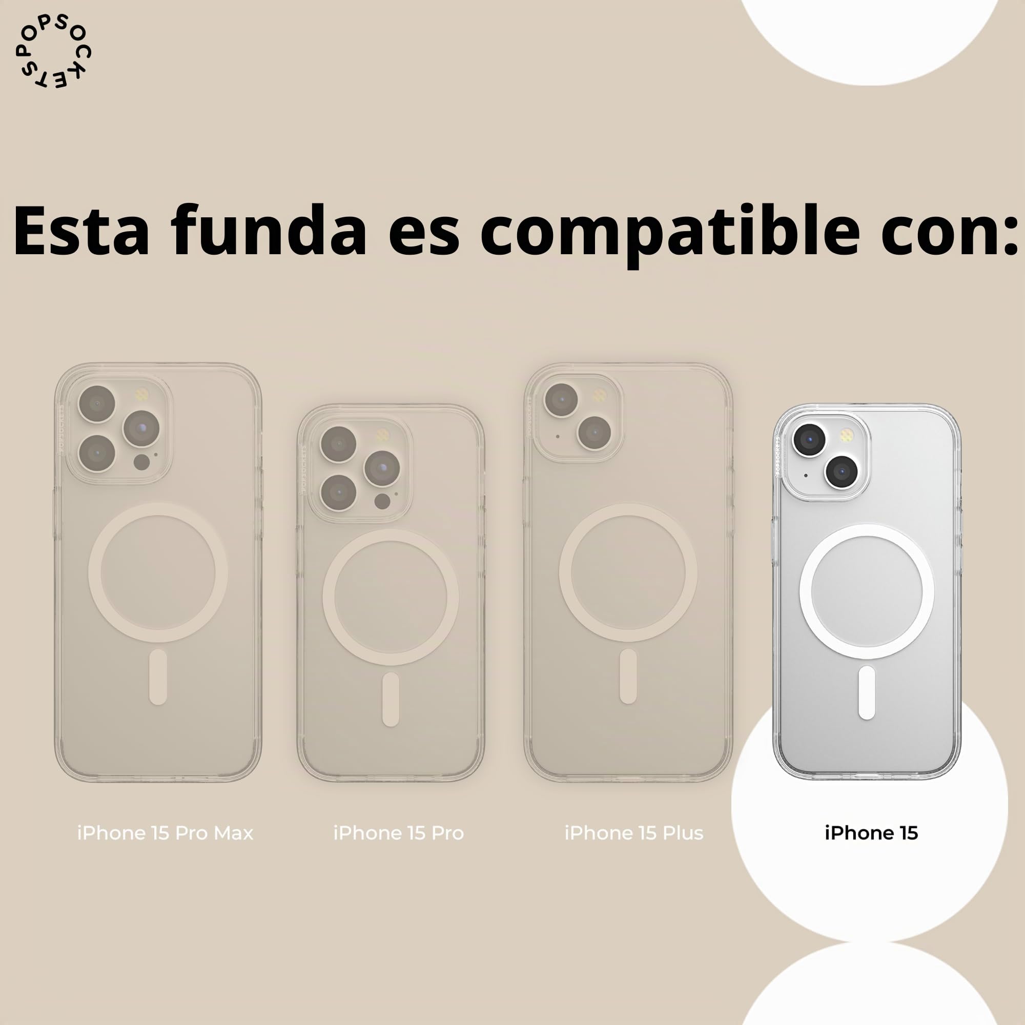 PopSockets: PopCase PlantCore para MagSafe - Funda a base de plantas para iPhone 15 con PopGrip Compatible Con MagSafe - Soporte y Agarre Para Teléfono Con Top Intercambiable - Aura