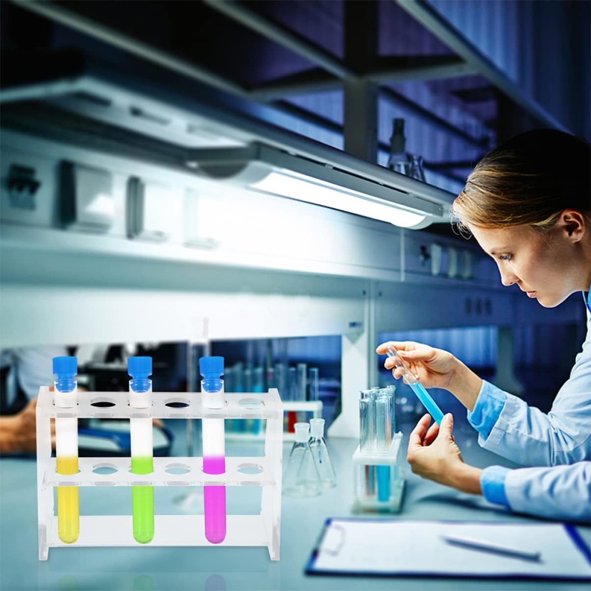 Mobestech 6stücke Testrohrständer Aus Transparentem Acryl Stabiler Für Röhren Für Labor Und Wissenschaftliche Experimente Leicht Und Platzsparend