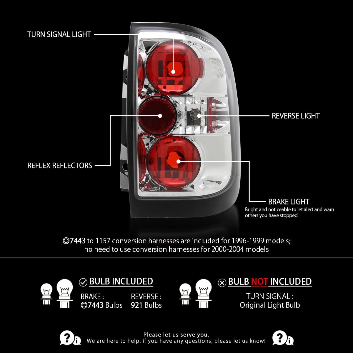 Autozensation Compatible with 1996-2004 Nissan Pathfinder, 1997-2004 Infiniti QX4, Left + Right Pair Assembly, Chrome Housing Clear Lens Tail Lights