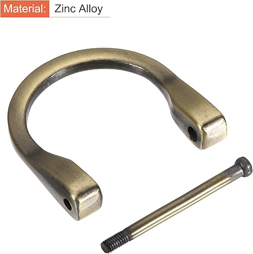 Miniatura 4 de uxcell U Shape Horseshoe D-Rings, Screw-in Shackle Buckle