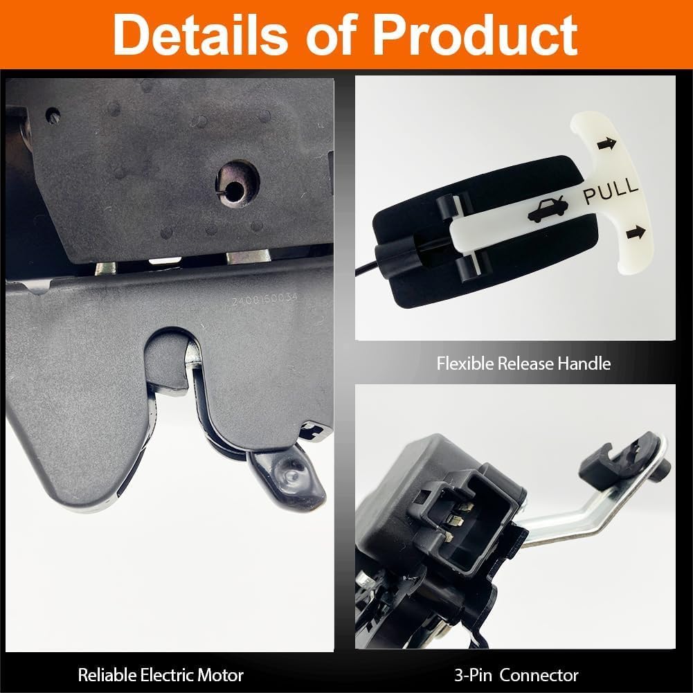 Power Trunk Deck Lid Latch Lock Compatible with 2012-2019 Versa, 2014-2019 Versa Note