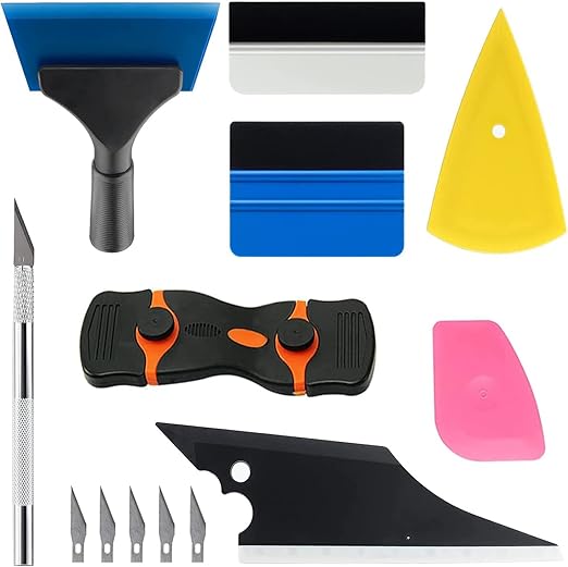 8 Pcs Car Window Tint Application Kit, Vehicle Glass Protective Film Installing Tool Car Window Film Squeegee Automotive Film Scrapers Window Tint Tools