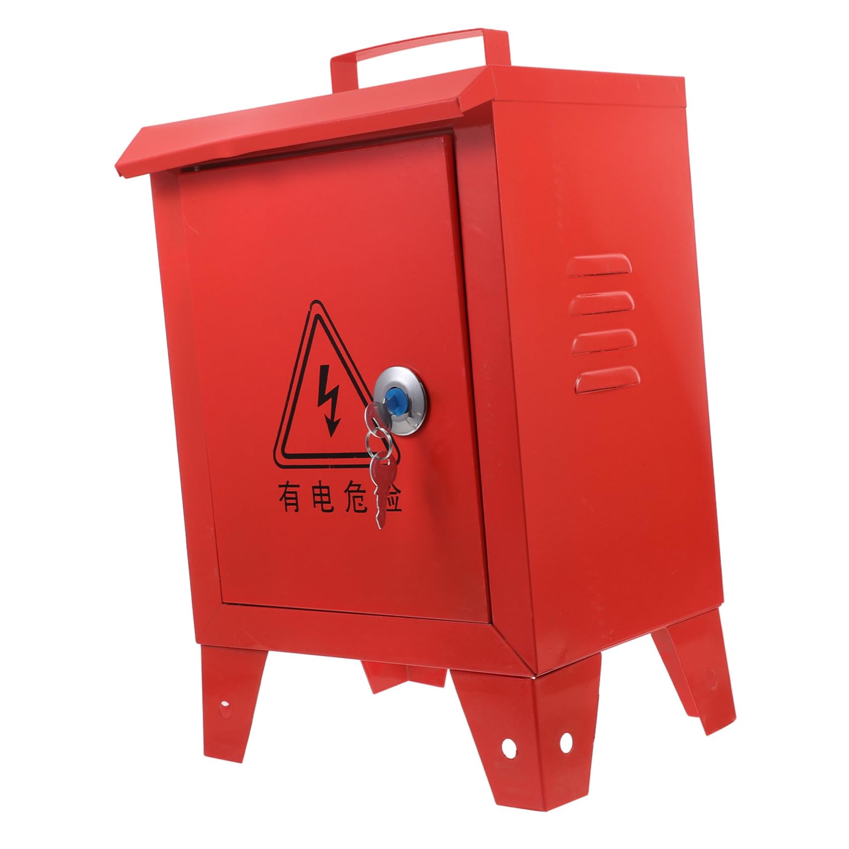 Caja Eléctrica Portátil de Metal Rojo para Obra Exterior E Interior | Protección de Distribución Temporal, Construcción Robusta, Acabado Fácil de Limpiar, Uso en Taller