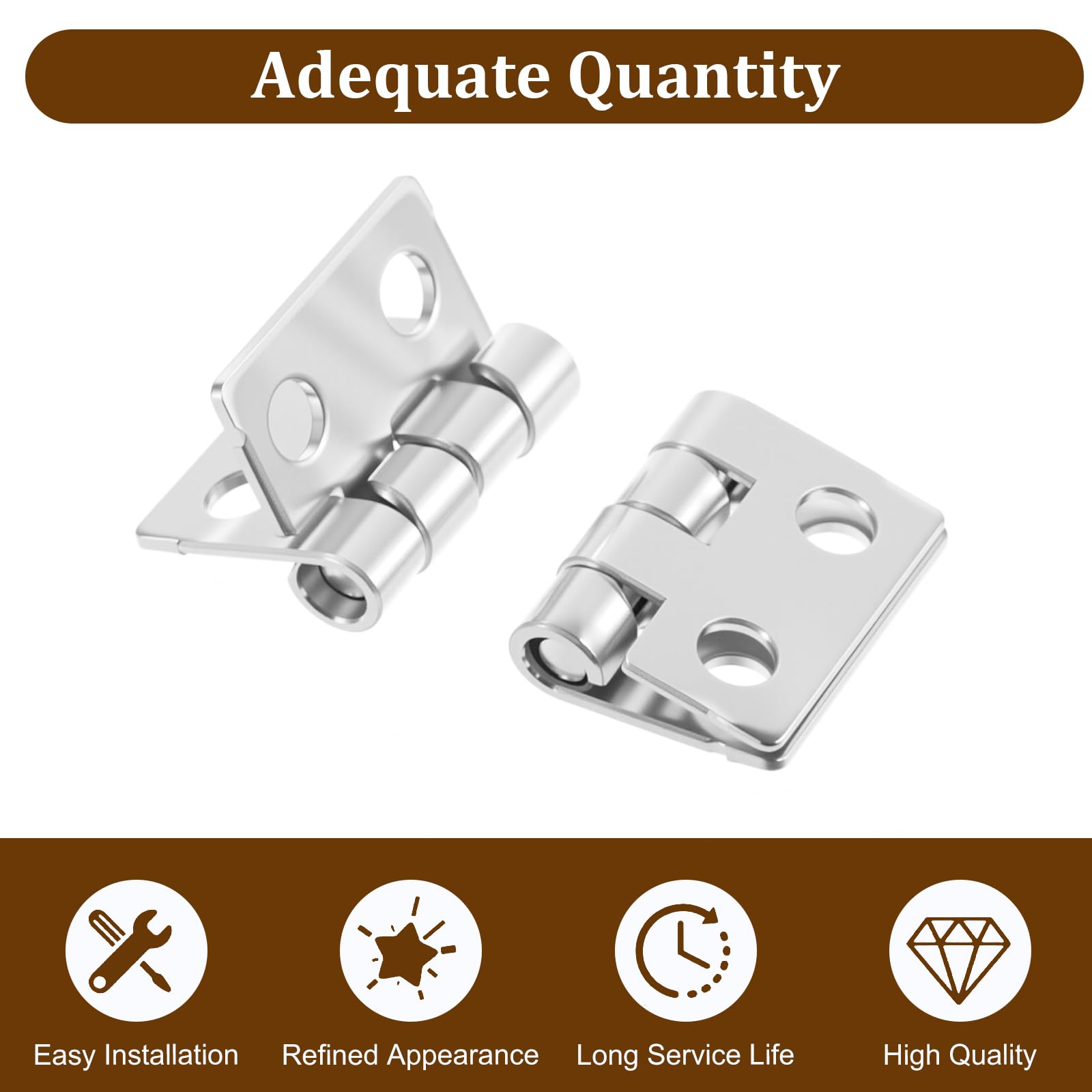 TIESOME 100 mini cerniere con 400 viti, in ottone, per il fai da te, piccole cerniere pieghevoli, per modellismo, mini cardine per armadio, cassapanca in legno fai da te