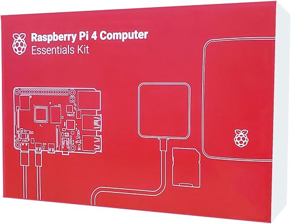 Raspberry Pi 4B 8GB RAM 16GB Storage Official Essentials Starter Kit with 16GB Noobs Micro SD Card, Pi 4 Case, HDMI to Micro HDMI Cable, 15W USB-C Power Supply and Beginners Guide (8GB RAM)
