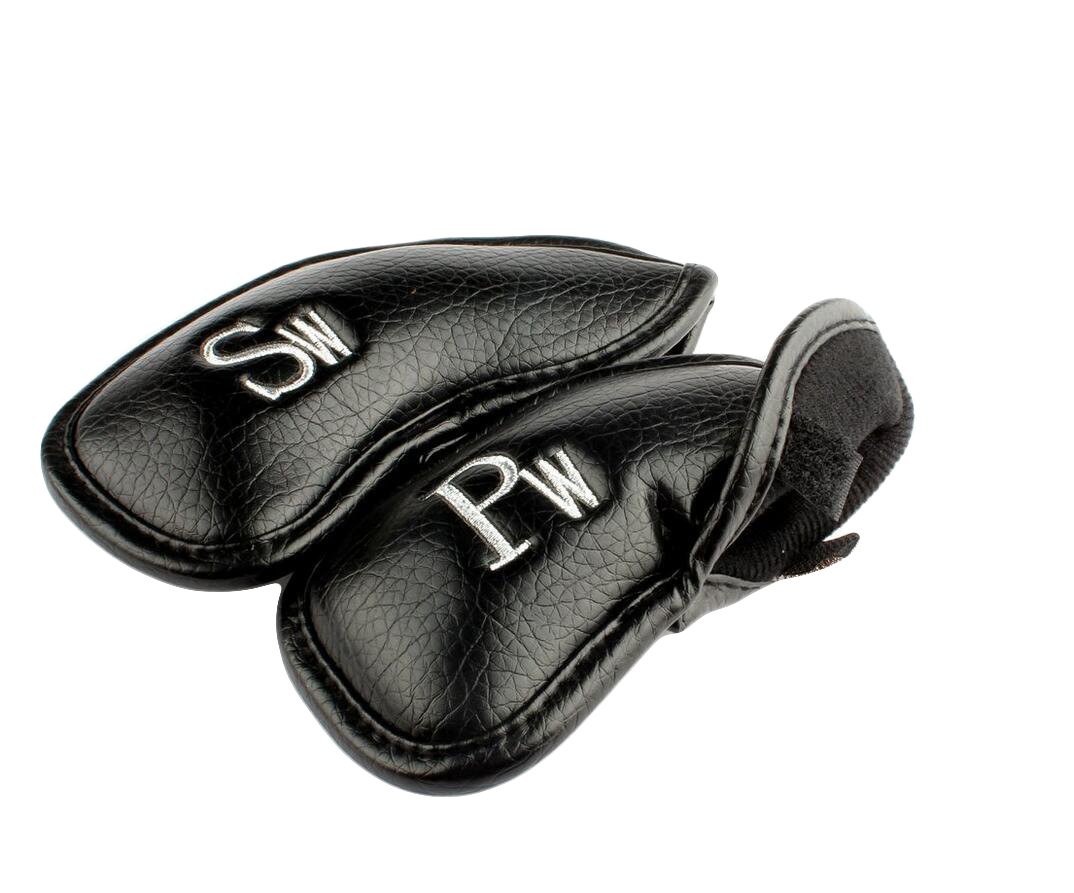 Histar Golf 10PCS PU in ecopelle spessa design Skull Golf Iron Head Covers set Headcover Fit tutte le marche, Black + Skull