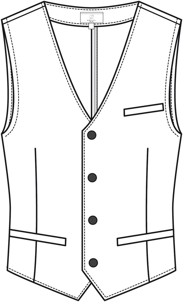 GREIFF Chaleco para hombre, 3 bolsillos, con cordón, ajuste regular, sin forro