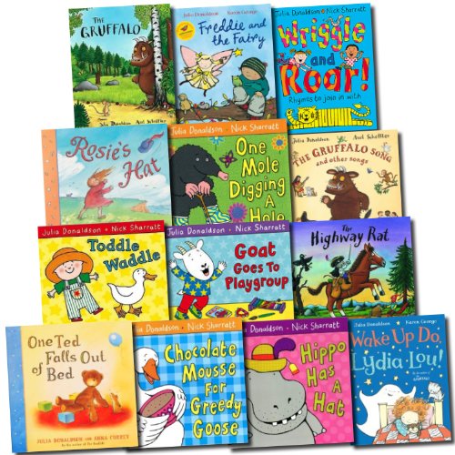 Julia Donaldson Gruffalo Collection 13 Books Set (Gruffalo, Highway Rat, Stick Man, Tabby MacTat, One Mole, Hippo Has A Hat, Chocolate Mousse For Greedy Goose, Rosie's Hat, One Ted, Night Mo