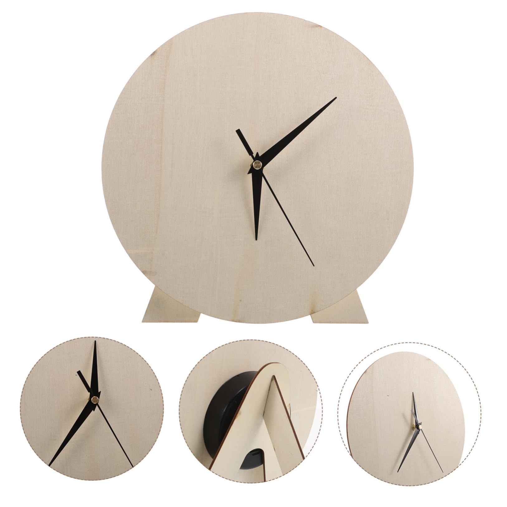 Quadrante Orologio Fai da Te Rotondo in Legno Beige