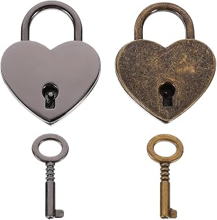 STOBOK Heart Lock 2Pcs Heart Shaped Padlock Mini Love Lock with Keys Metal Heart Shaped Locks for Luggage Handbag Diary Book Cabinet Pink Lock