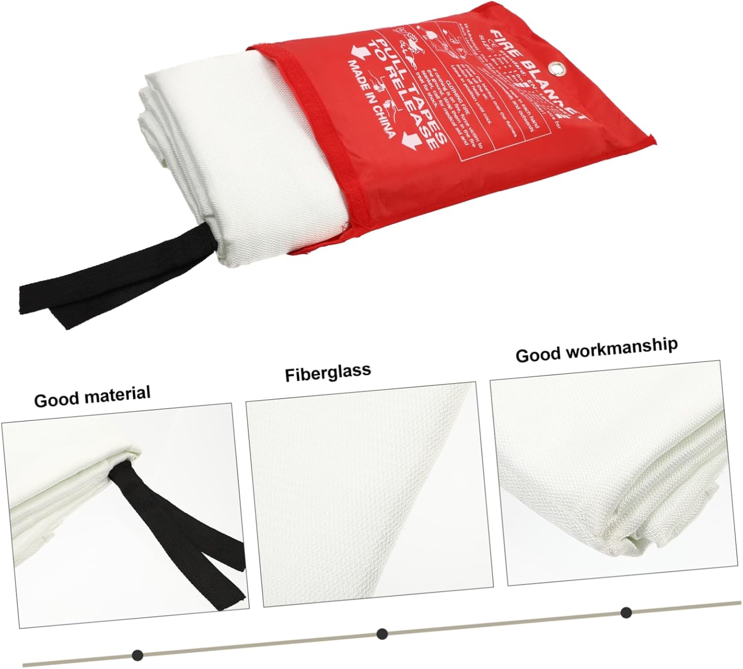 Fiberglass Fire Blanket Lightweight Fire Suppression Blanket for Outdoor Use for Emergency Situations Picnic Barbecue and Camping