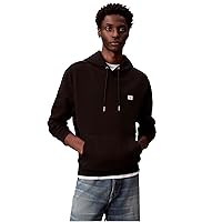 Calvin Klein Uomo Felpa Terry Badge con Cappuccio, Nero (Black)