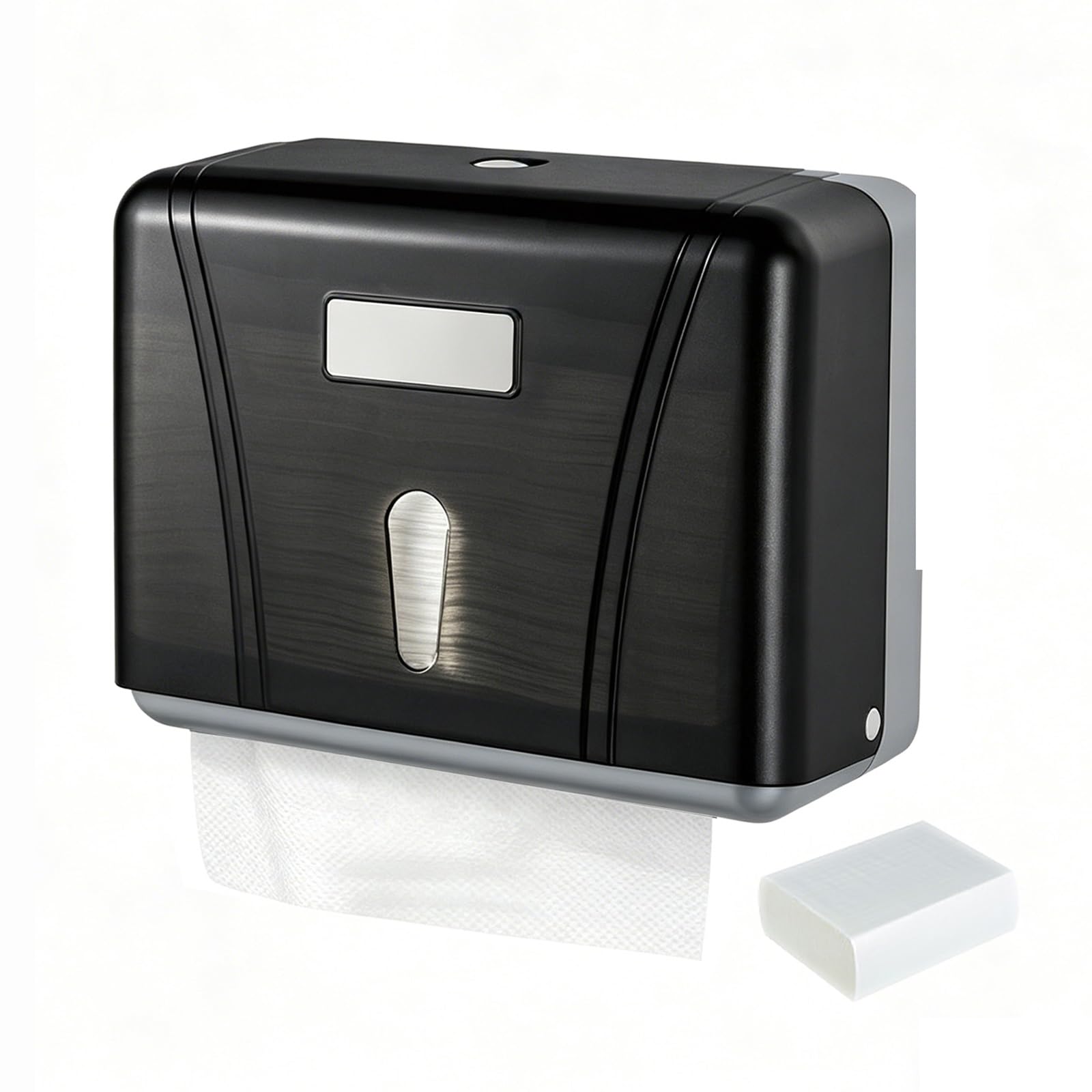 Dispenser Carta Asciugamani, Dispenser Carta Igienica Commerciale, Dispenser di Fazzoletti da Parete(Black)