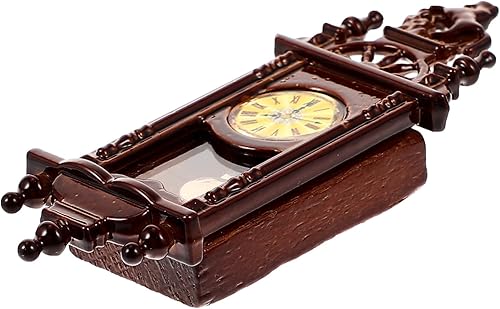 Miniatura 2 de Mini reloj de pared para casa de muñecas, decoración de casa de muñecas, reloj de pared de abuelo en miniatura, mini reloj de pared de péndulo