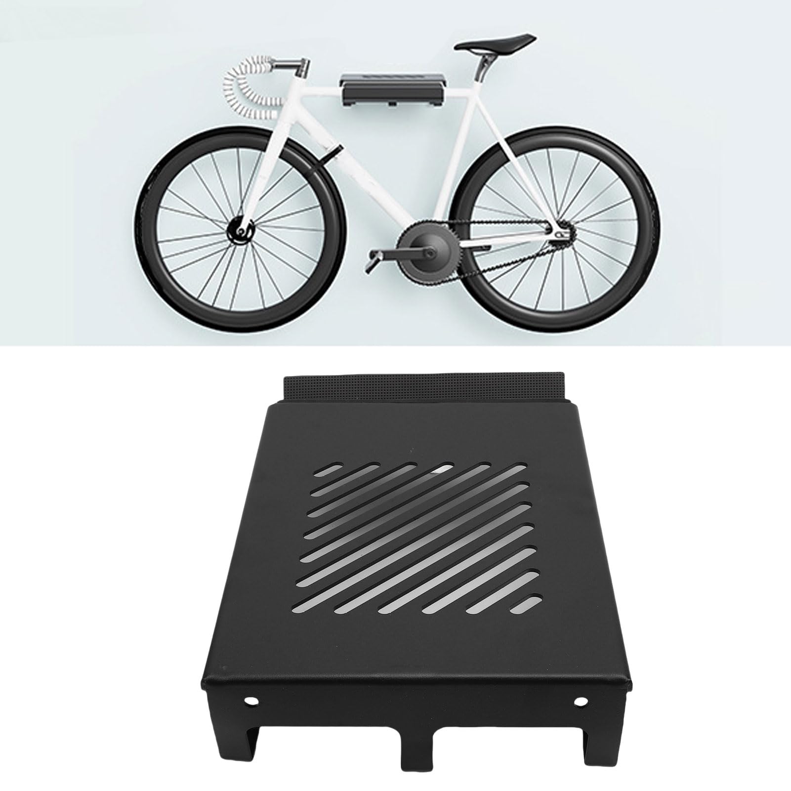 Goshyda Fahrrad-Wandhalterung, Horizontaler Garagen-Fahrradhalter, Platzsparende Innenaufbewahrung für Mountainbikes, Hält 110,2 Pfund, mit Füllstandsanzeige und Schaumstoffpolsterung (Groß)