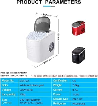Portable ice maker desktop ice maker home small mini commercial milk tea shop round ice cube machine can be made in just a few minutes