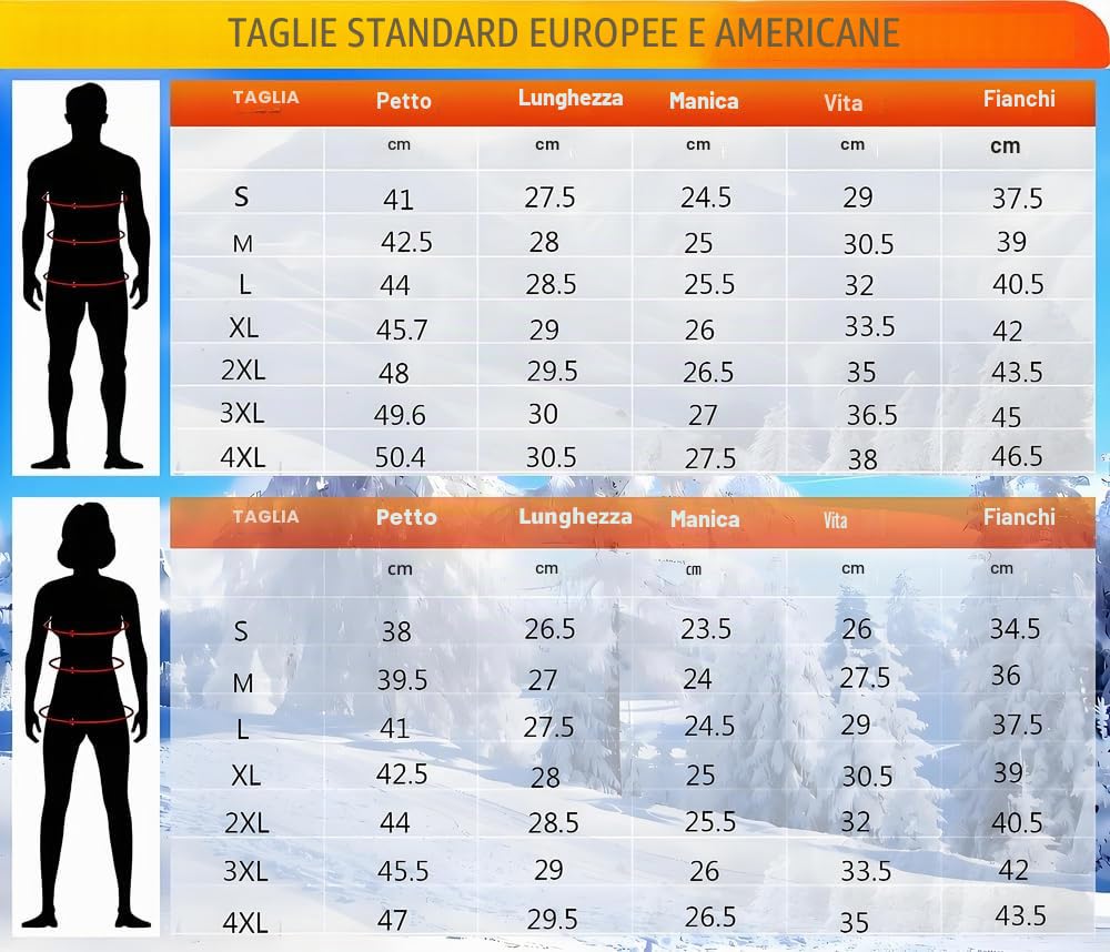 Completo Intimo Termico riscaldante Intelligente a 42 Zone per Uomo e Donna,Ricarica USB Abbigliamento Invernale riscaldato & nero/4XL