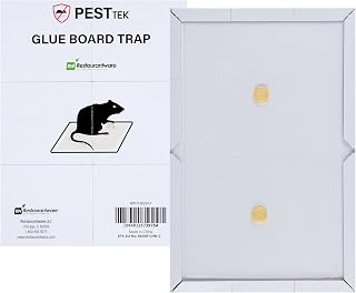 Pest Tek 8.5 x 6.5 Inch Glue Trap, 1 Disposable Glue Board - Ready-to-Use, Pre-Baited Adhesive, Paper Bond Trap, Odorless, for Mice, Rats, Snakes, and Roaches - Restaurantware
