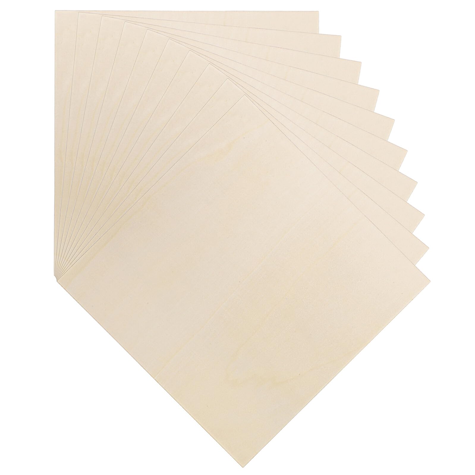 10 Stück Sperrholzplatte Stabile Basis Quadratische aus Buchenholz mit Natürlicher Maserung für Holzprojekte für Bodenbeläge und Basteldesigns