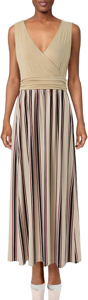 V neck plain maxi dress Clearance