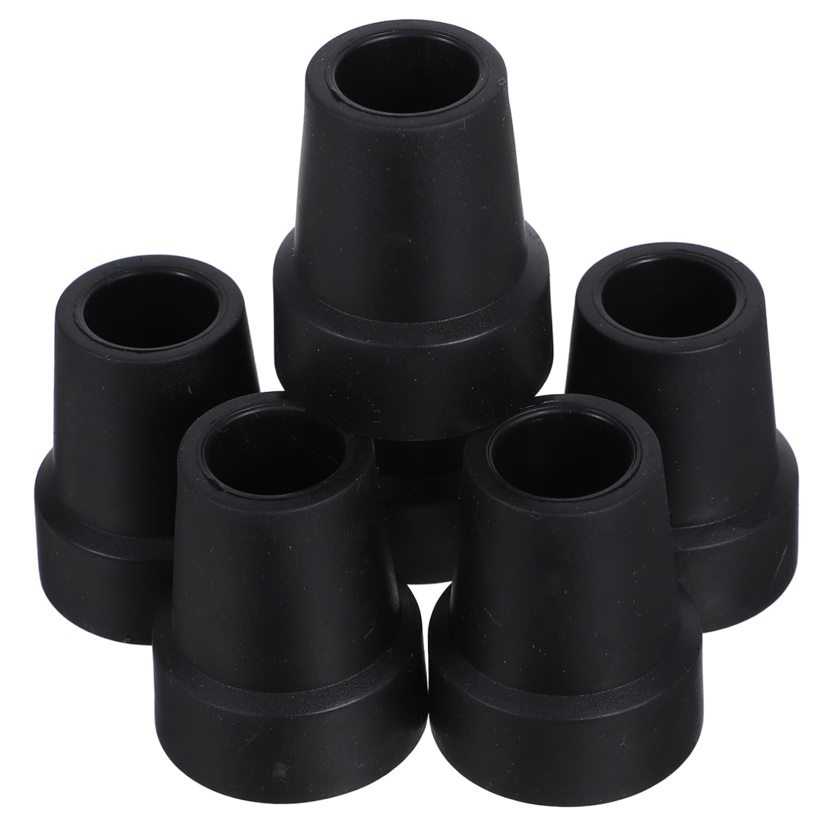 BEBEMOKO 6pcs Trekking Pole Pads Pole Tips Protector Standing Cane Tip Replacement Cane Tips Quad Cane Tips Walking Cane Accessories Tips for Canes Walking Cane Foot Pad Rubber Black