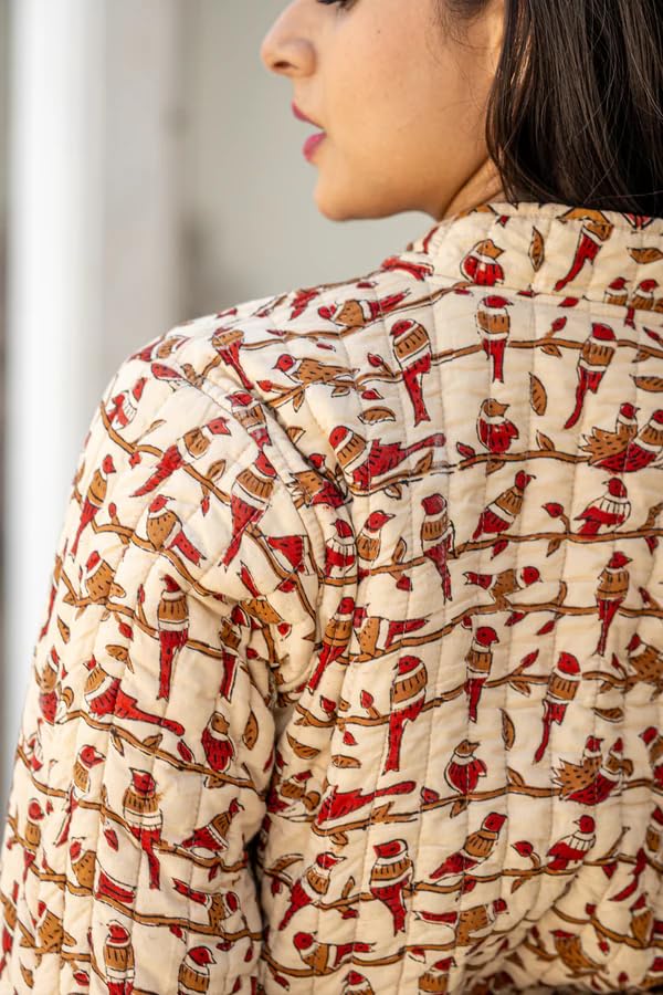 Image of Jackets for women | Cotton Quilted Reversible Short Jacket | Double Sided Warm Outerwear Coat for women |Jacket for women winter wear