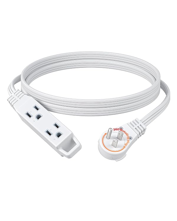DEWENWILS 6FT 360° Rotating Flat Plug Extension Cord/Wire, 16/3, ETL Listed by DEWENWILS - Used condition - US$10.76