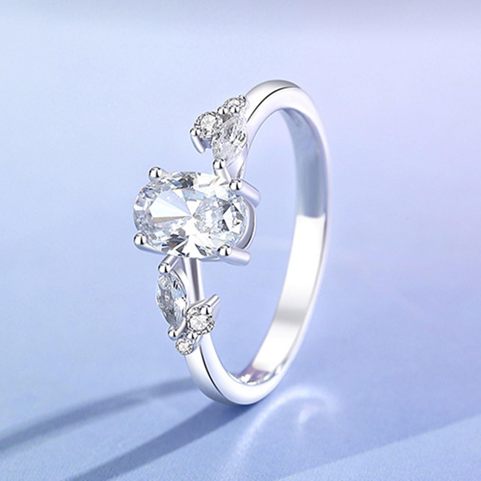 Złote pierścionki dla kobiet, pierścionek z białego złota, elegancki pierścionek z 1 ct moissanite, pierścionek rocznicowy, prawdziwe złoto