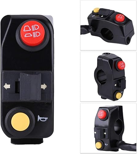 Miniatura 5 de Interruptor de control de manillar de motocicleta de 7/8 pulgadas, interruptores de montaje en manillar, interruptor de encendido y apagado con giro