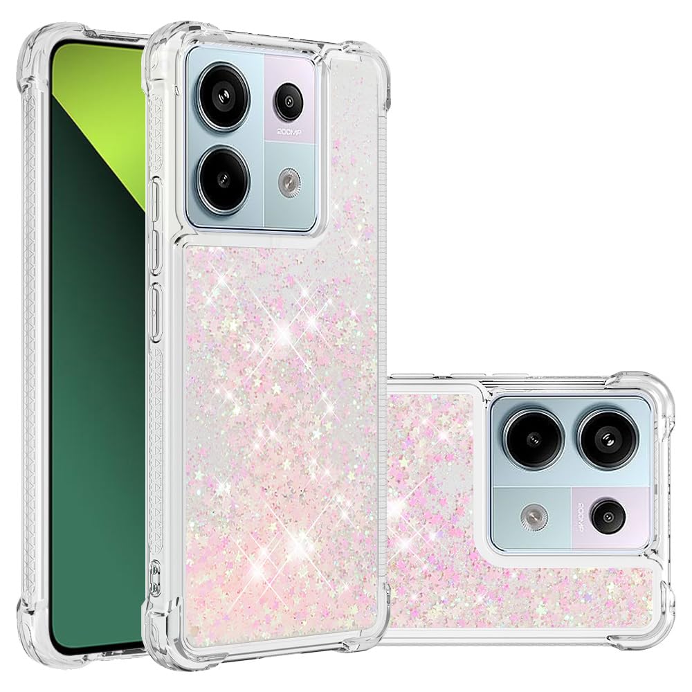 Funda Con Purpurina Para Xiaomi Redmi Note 13 Pro 5G - Transparente, Antigolpes Y Carga Inalámbrica