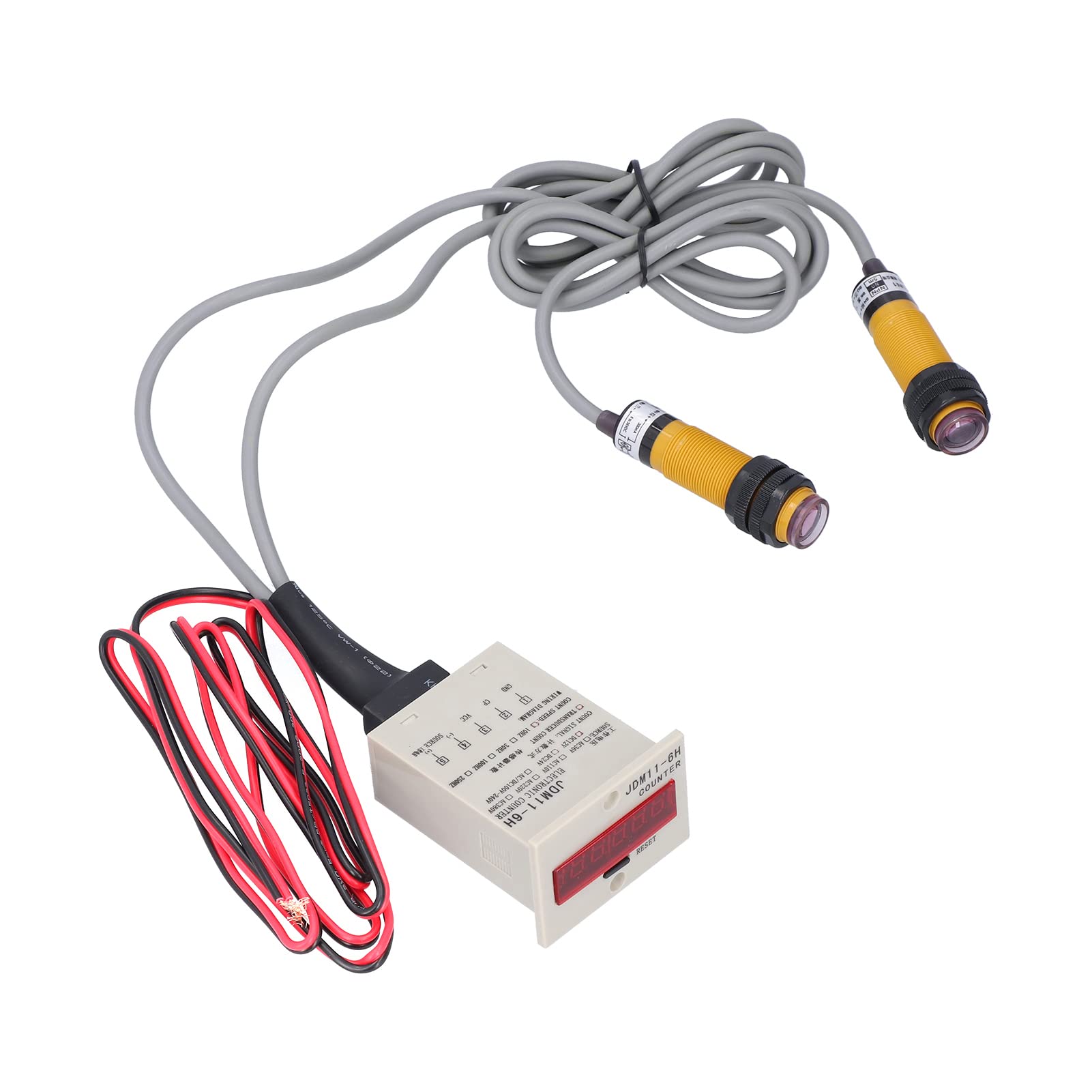 Contador Electrónico LED, Panel de Contador de Pantalla Digital Inductivo JDM11 6H, Herramienta de Conteo de Instalación con Tres Métodos de Conteo (DC12-24V)