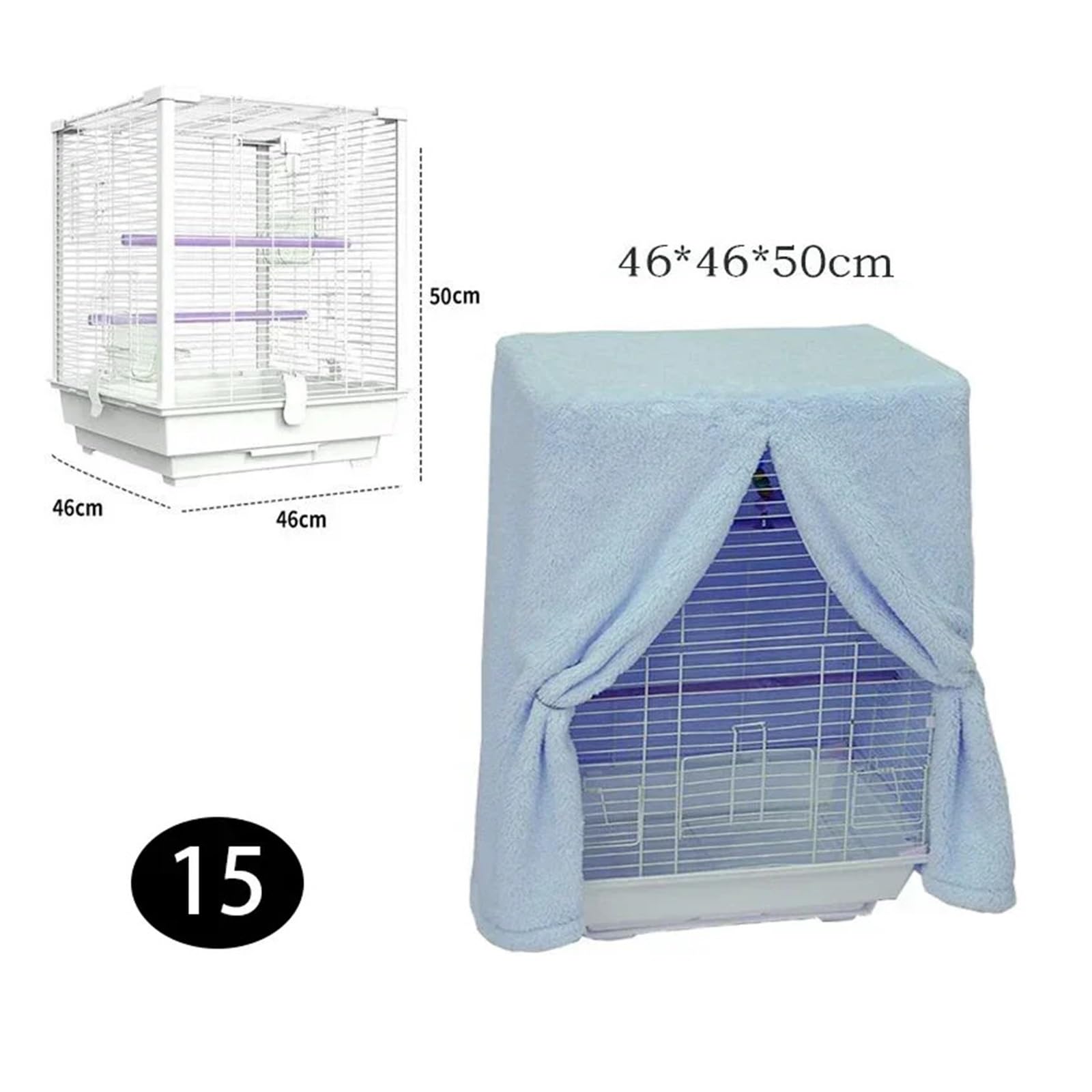 Abdeckung für Vogelkäfig Winter-Sonnenschutz for Papageienkäfige in verschiedenen Größen, große Käfigabdeckung mit Sonnenschutz, wärmende Staubschutzhülle, Vogelbedarf(Color 15)