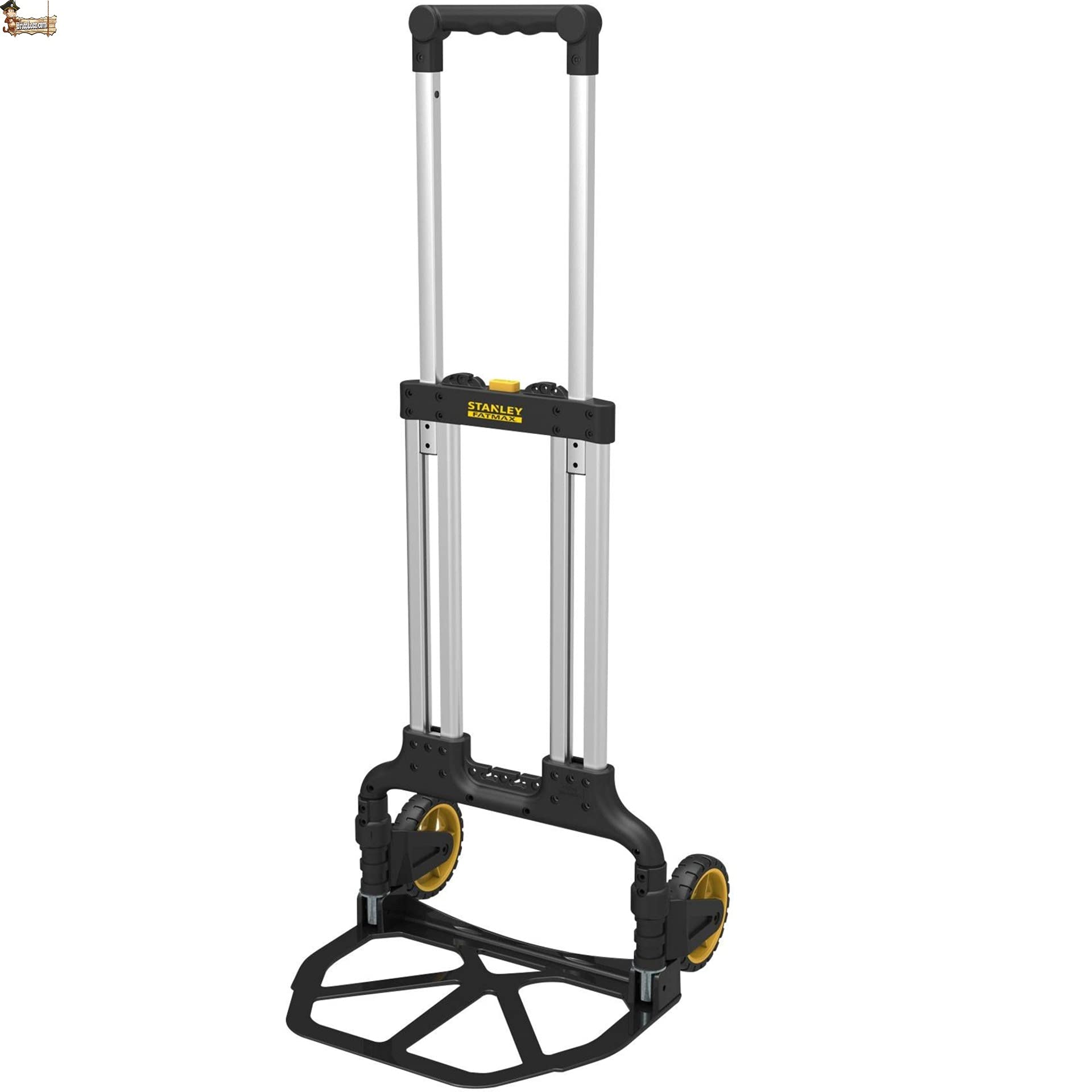 BricoLoco Carrello pieghevole in alluminio professionale a mano di carico fino a 125 kg, per riporre e trasloco, leggero e robusto, manico regolabile, design compatto