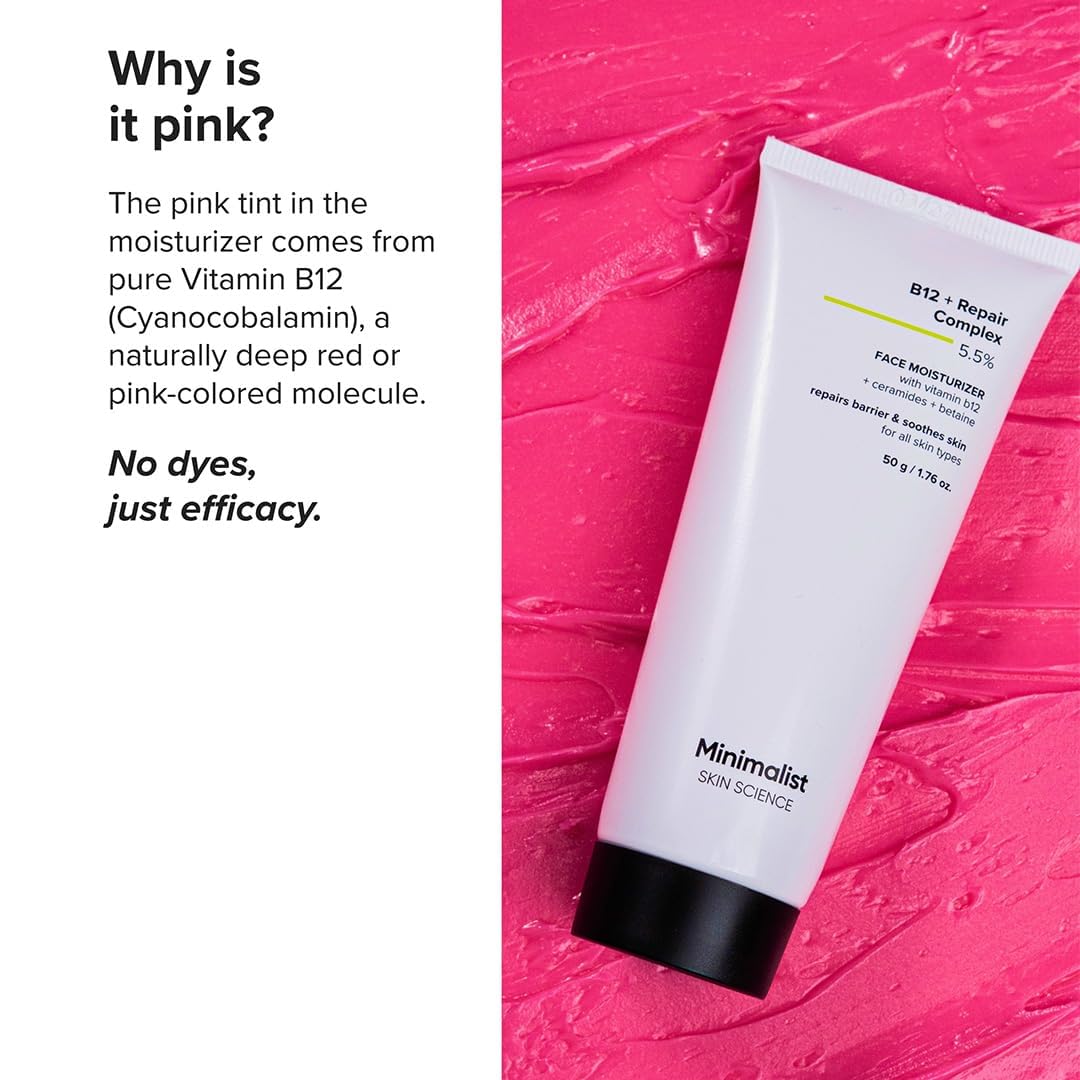 Minimalist Barrier Repair Face Moisturizer with Vitamin B12 Complex 5.5% with Ceramides for All Skin Types | Strengthens Skin Barrier, Boosts Hydration, Soothing, Lightweight Gel Texture | 10 gm
