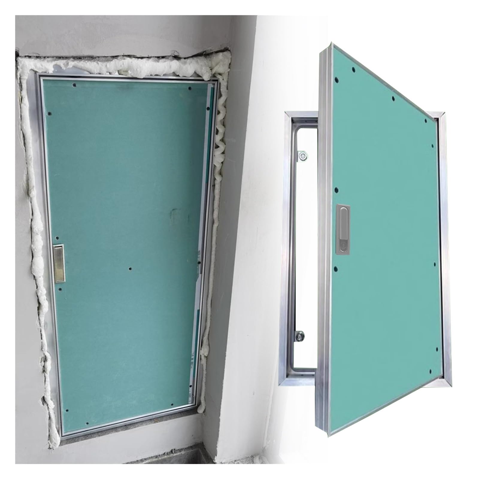 OIFAODAO Stainless steel access door， Invisible & Lockable for Home, Office, Hotel, Restaurant Air Conditioner(12x12inch/300x300mm)