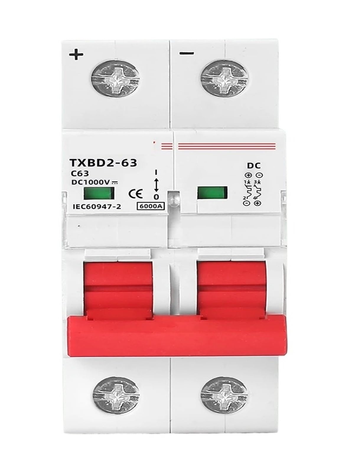 Disyuntor Solar DC 1000V 2P 40A Magnetotérmico de Corriente Continua 4