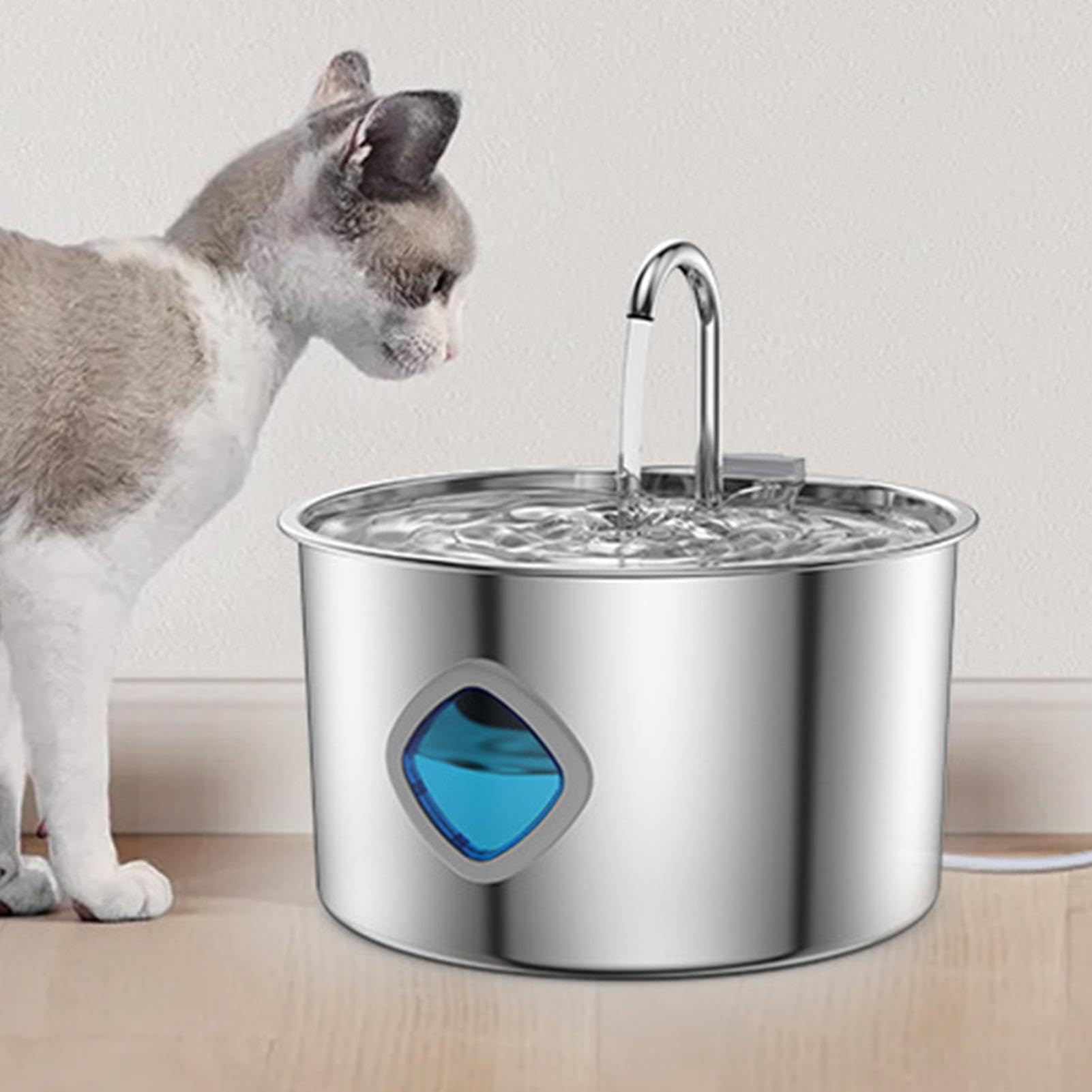 Fuente Agua Gatos Acero Inoxidable Dispensador Automático de Agua, , | 3,2 L Dispensador De Agua Para Gatos Y Perros Interior Cachorros Perros Raza Pequeña Mediana Y Grande