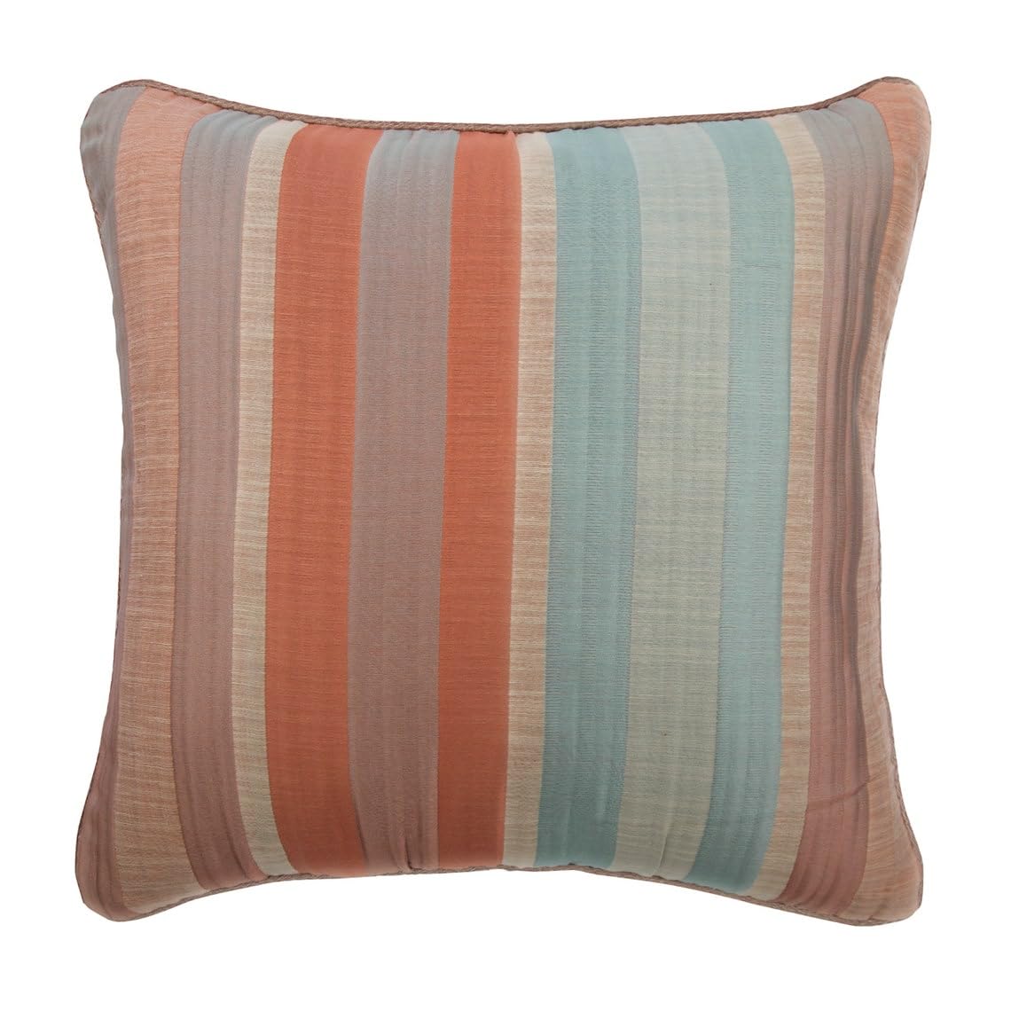 The HomeCentric Rust 18"x18" (Pack of 2, 45x45 cm (18x18 inch) Throw Cushion Covers, Jacquard Silk Fabric Throw Cushions For Couch, Striped Pattern Contemporray Style - Rusty Stripeness โ image 1
