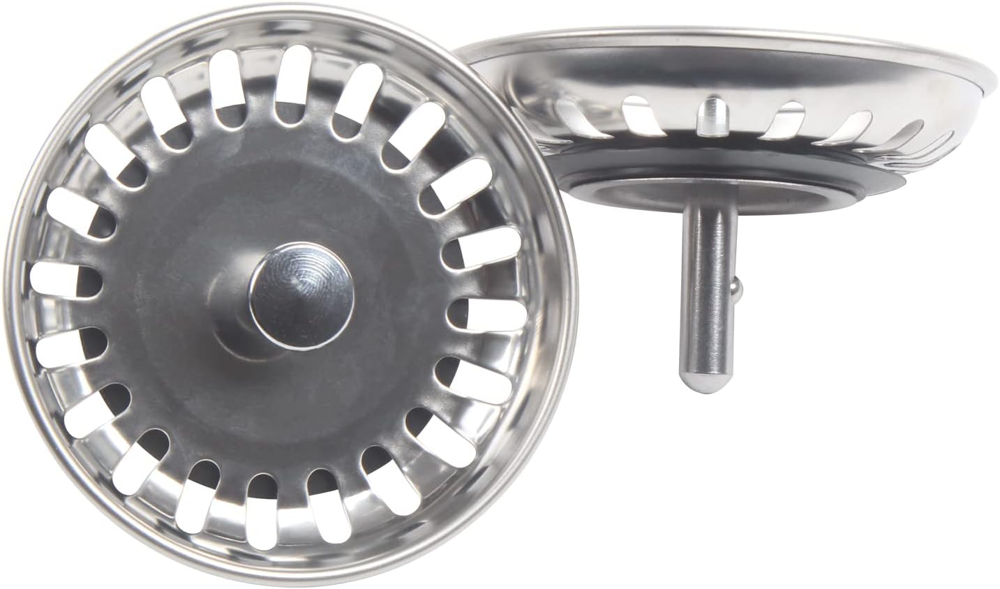 VEYLIN 2 Pieces Kitchen Sink Strainer Plug Stainless Steel Sink Plug