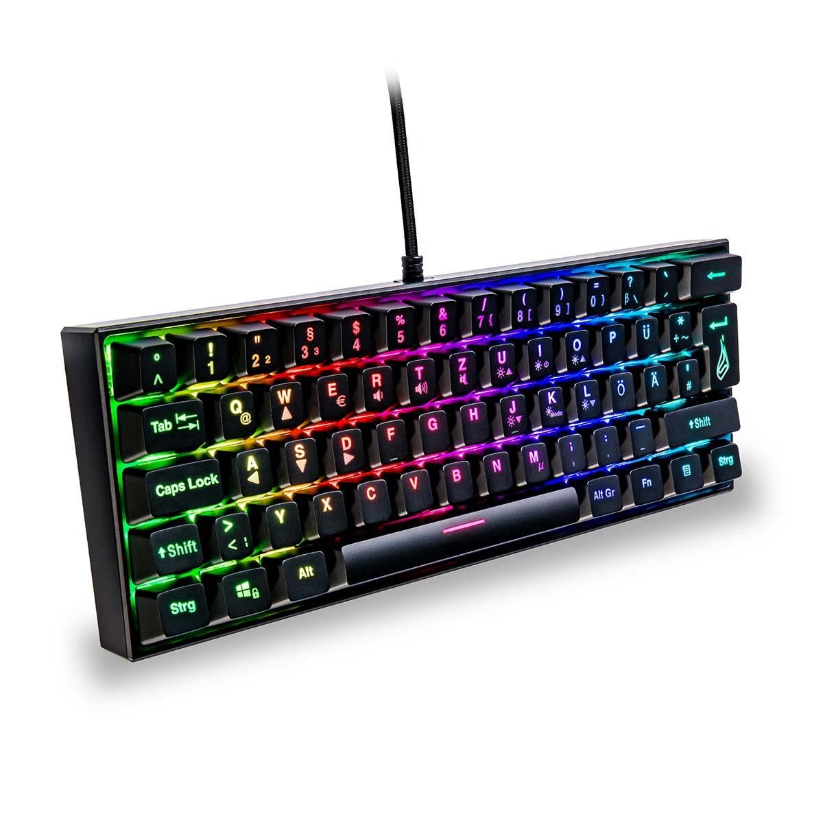 SureFire Kingpin M1 60% mechaniczna klawiatura gamingowa w języku angielskim, klawiatura multimedialna dla graczy, mała i mobilna, klawiatura RGB z oświetleniem, 100% klawiszy Anti-Ghosting, układ