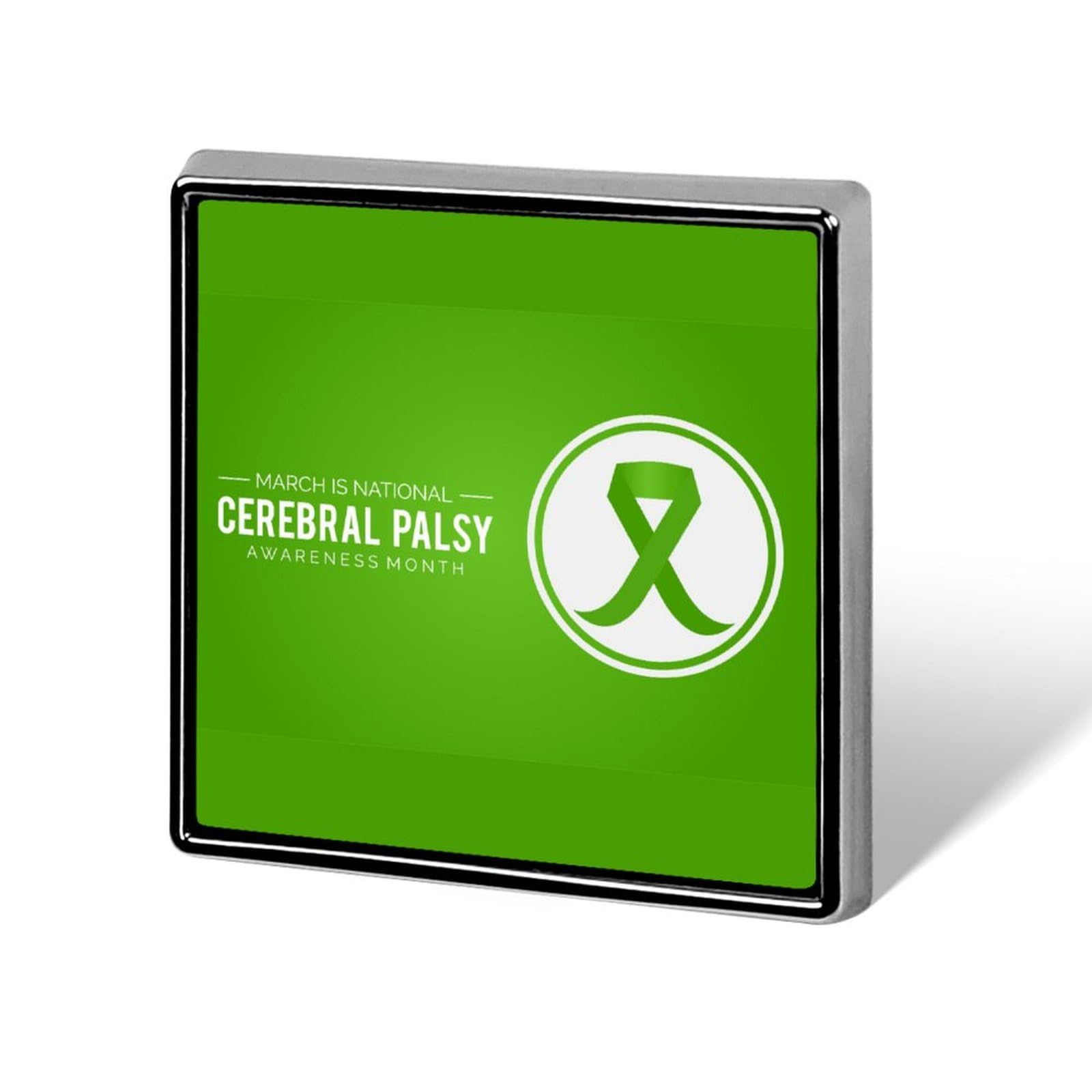 Fwjzdsp As Pic Cerebral Palsy Awareness Month Square Badge Brooch Pins Metal Novelty Buttons Decoration For Clothing Bags Hat