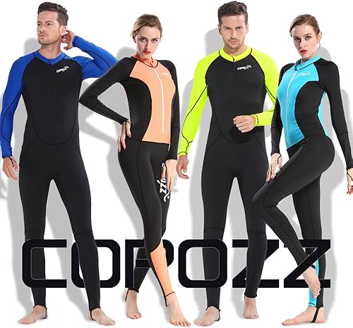 Miniatura 7 de COPOZZ Piel de buceo, para hombres y mujeres, jóvenes, traje de neopreno delgado, protección UV de cuerpo completo, para buceo, esnórquel, surf,