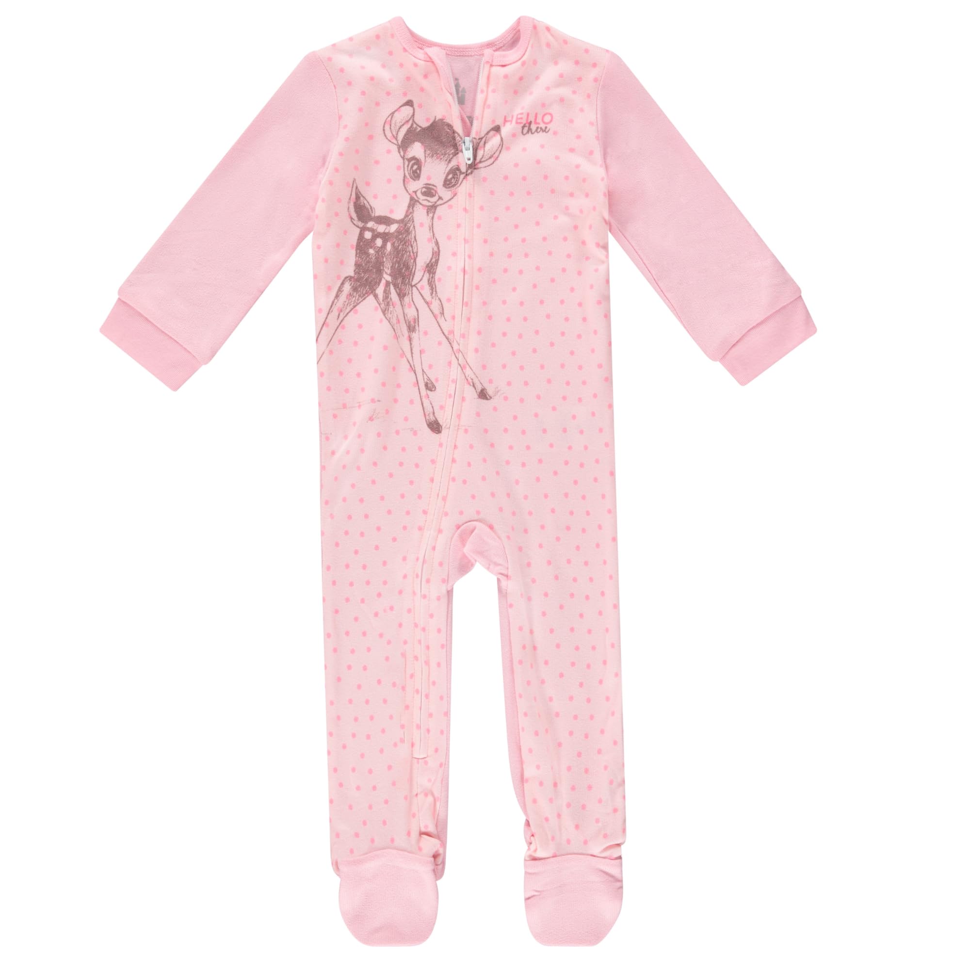 Disney Baby-Strampler mit Reißverschluss, 2 Stück, Grün, Langarm, Winnie Puuh, Monsters Inc, Dumbo, Bambi, Schlafanzug für Neugeborene und Babys