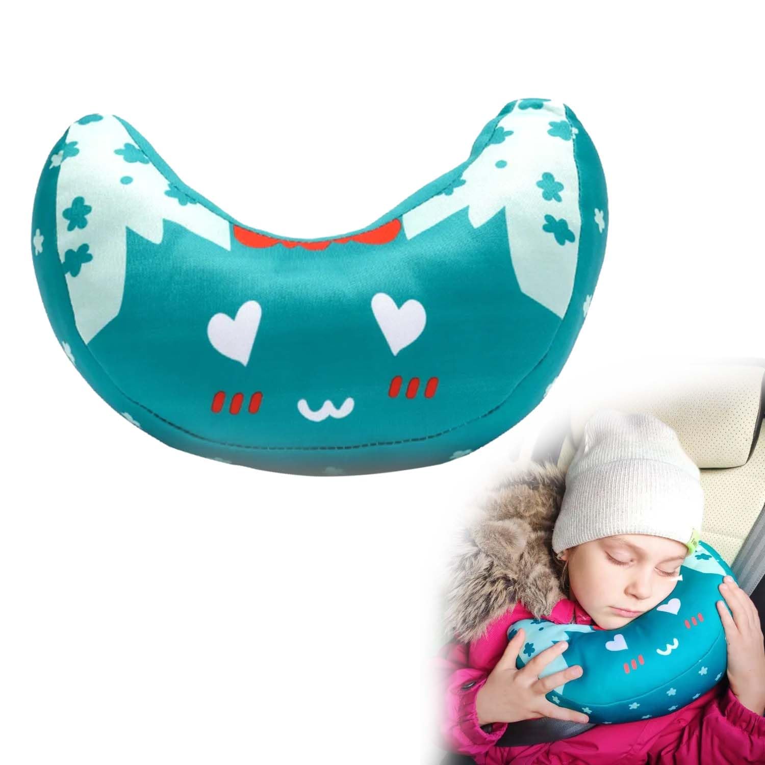 Cuscino per Cintura per Bambini, Poggiatesta Auto per Bambini, Cuscino per il Collo, CopriCintura, Cuscino per Sedile Auto, Cuscino per Cintura, Lavabile in Lavatrice