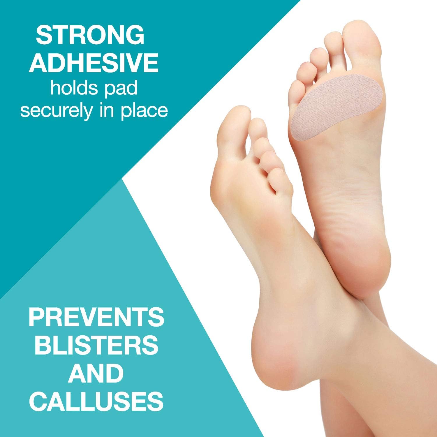 Steins Moleskin Ball Of Foot Pads, Kidney Shaped, Metatarsal Cushion, Protects Ball Of Foot, Callus & Blisters, 3", 8Count : Industrial & Scientific